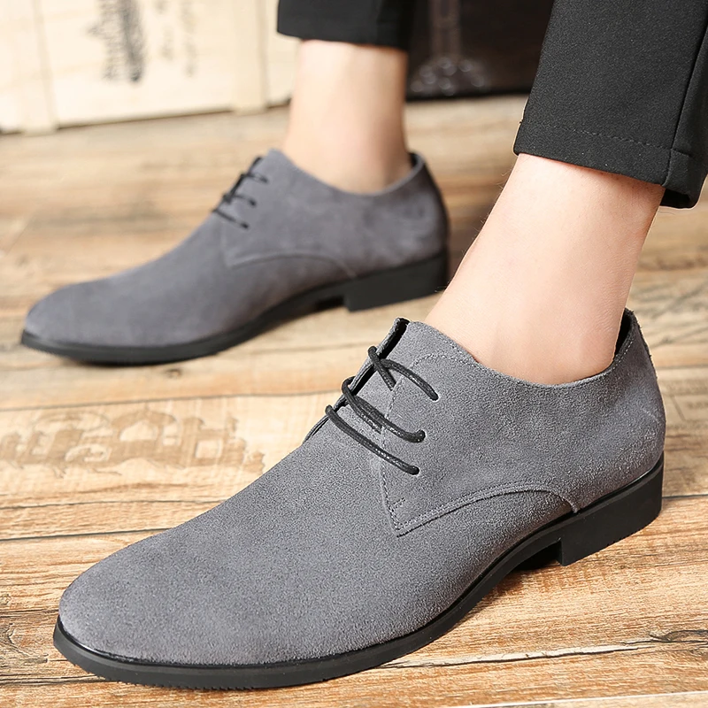 derby High quality Suede Genuine Leather Dress Shoes Casual Sneakers Brand Loafers Men Classic Flats Oxfords shoes