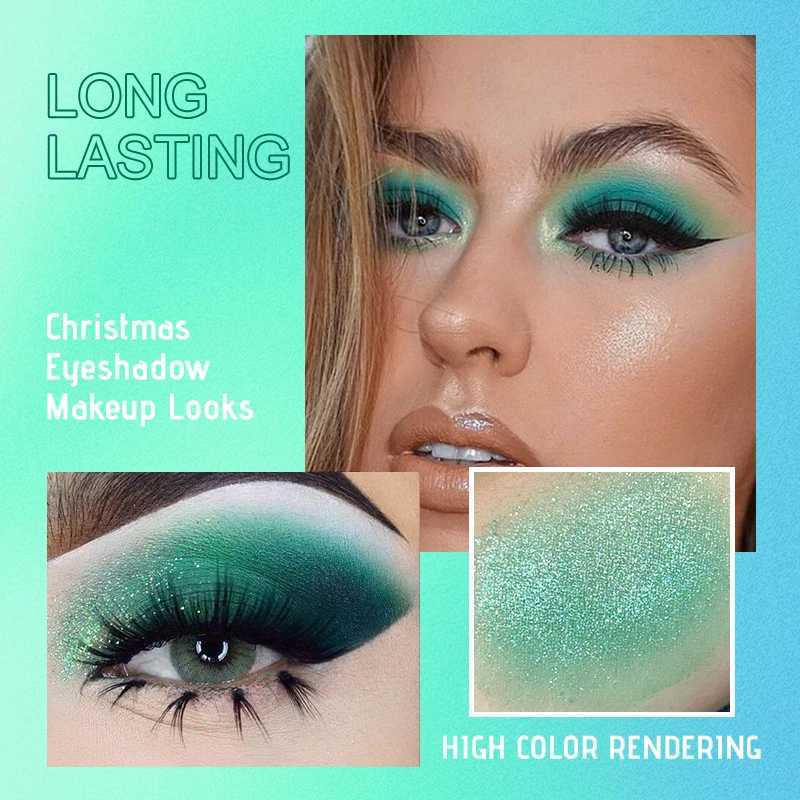 9 Colors Green Peacock Eyeshadow Palette Pearly Glitter Sequins Finish Green Color Colorful Stage Makeup for For Music FestivalXJ250520