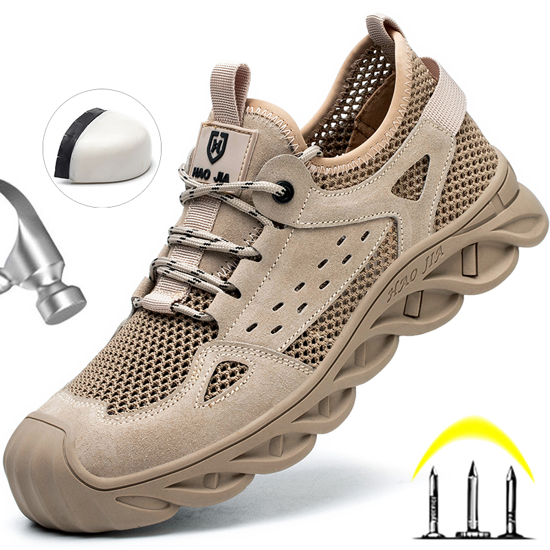 Insulated Summer 6kv Men Breathable Sneakers Plastic Toe Shoes Male Anti-Smash Work Safety Boots 5a4f