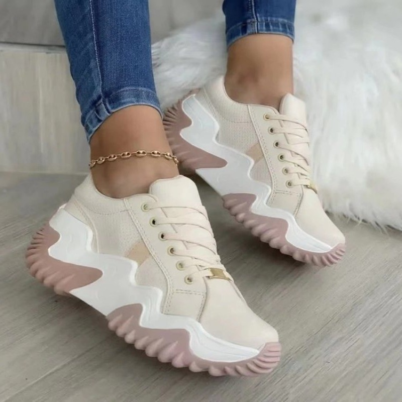 2023Low Top Sports Shoes Women's New Autumn Plus Size Leisure Platform Shoes Lace-up Non-slip Running Shoes Zapatos De Mujer
