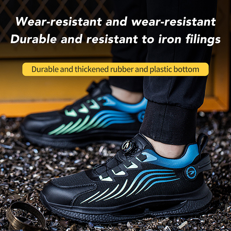 Sneakers Breathable Women Rotating Button Anti-Smash Work Shoes Men Steel Toe Safety Boots Lightweight 2812