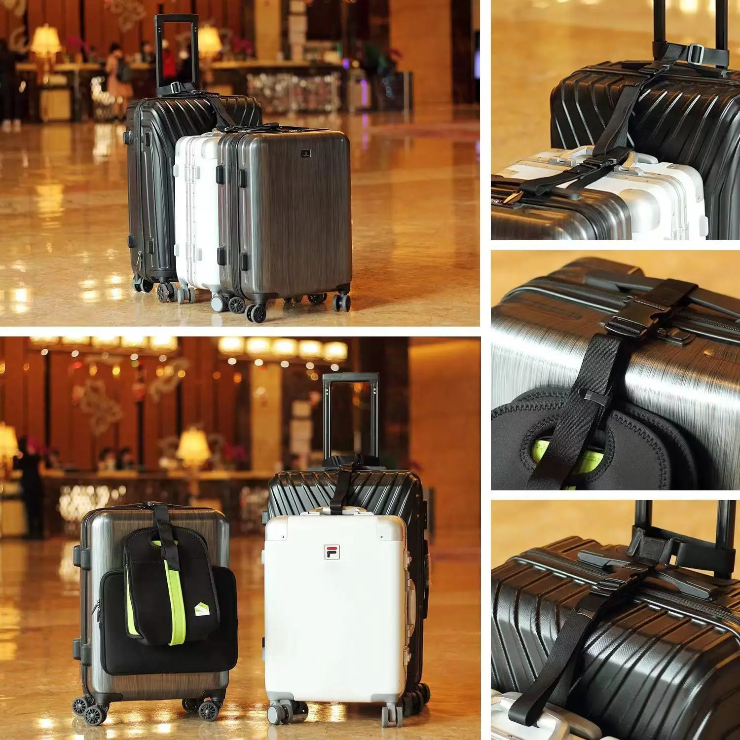Travel Tied Black Durable Nylon Cargo Tie Down Luggage Lash Belt Strap With Cam Buckle Travel Kits Outdoor Camping Tool 240730