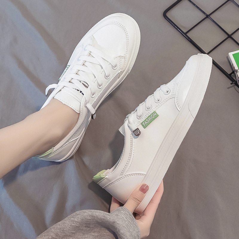 Outdoor Trainers Women Running Shoes Summer Autumn Fashion White PU Leather Lace-Up Breathable Casual Sneakers atos De Mujer