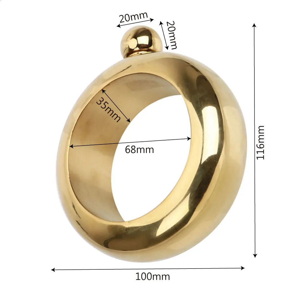 3.5 oz Drinkware Accessories for Whiskey Vodka Alcohol Round Chic Hip Flask Bracelet Elegant Wine Bottle Bangle Hip Flask 240729