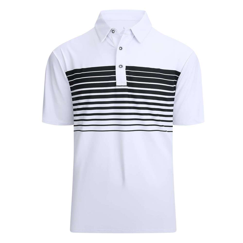 Fashion Mens Polo Shirts Striped Golf Shirt Moisture Wicking Quick dry Sports T shirt Summer tops fashion clothes polos Free shipping