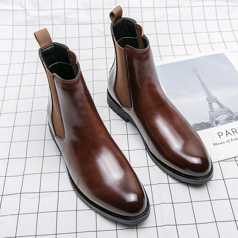 Leather Genuine Designer Dress 37~46 Couple Business Formal Ankle Boots for Men New Fashion Casual Man Shoes Footwear bdd6
