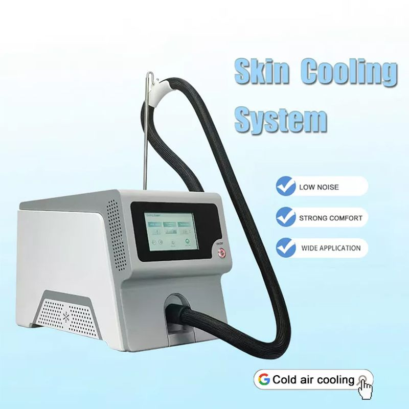 Portable Pain Relief Zimmer Cryo Chiller Air Cooler Cooling Skin System Machine For Picosecond Tattoo Removal Co2 Fractional Laser Treatment