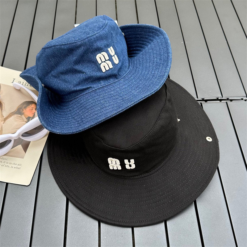 Wide Brim Cowboy Hats Designer Women Jeans Bucket Hat Denim Cowbodys Fitted Flanging Bonnet Fisherman Bucket Hat Designers Caps Mens Beanie CYG2407305F6