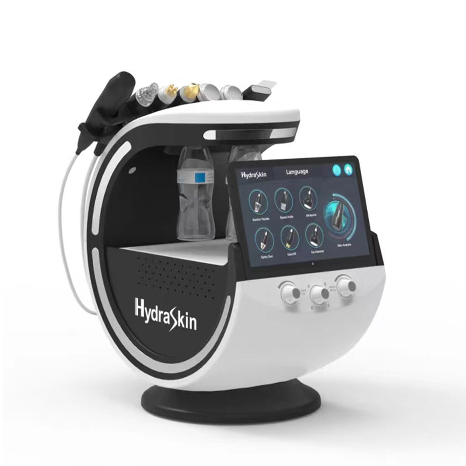 New Generation Ice Blue 7 In 1 Dermabrasion Blackhead Acne Treatment Deep Cleansing Bubble Oxygen Aqua Peel HD Skin Analysis Machine
