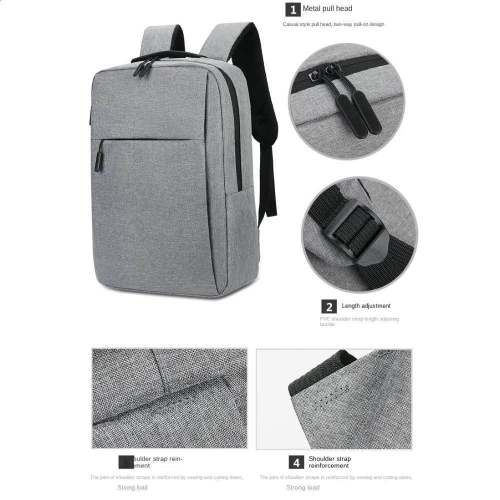 156 inches Versatile Backpack High Quality Oxford Cloth Black Grey Blue Red Business Rucksack Washable Computer Bag Unisex y240815