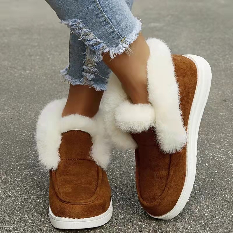 Women Winter Sneakers 36-43 Zapatillas Mujer Plush Casual Sports Warm Fur Shoes Women Mesh Boots Women's Running Shoes 5066