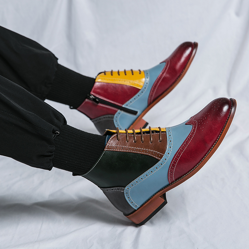 Handmade Casual Leather Luxury Mens Designer Business Brand Formal Chelsea Dress Cowboy Shoes for Men Boots Ankle Boots Footwear