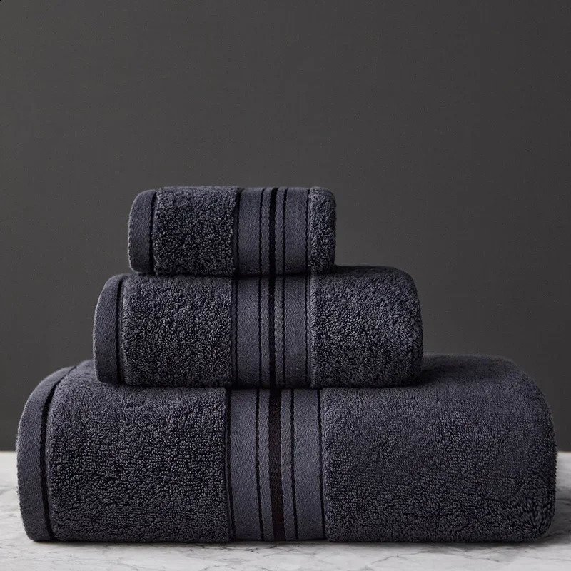 Egyptian Cotton Towel Bath Towel Sets Solid Color Thicken Bathroom Towels Set Soft Comfortable 240730