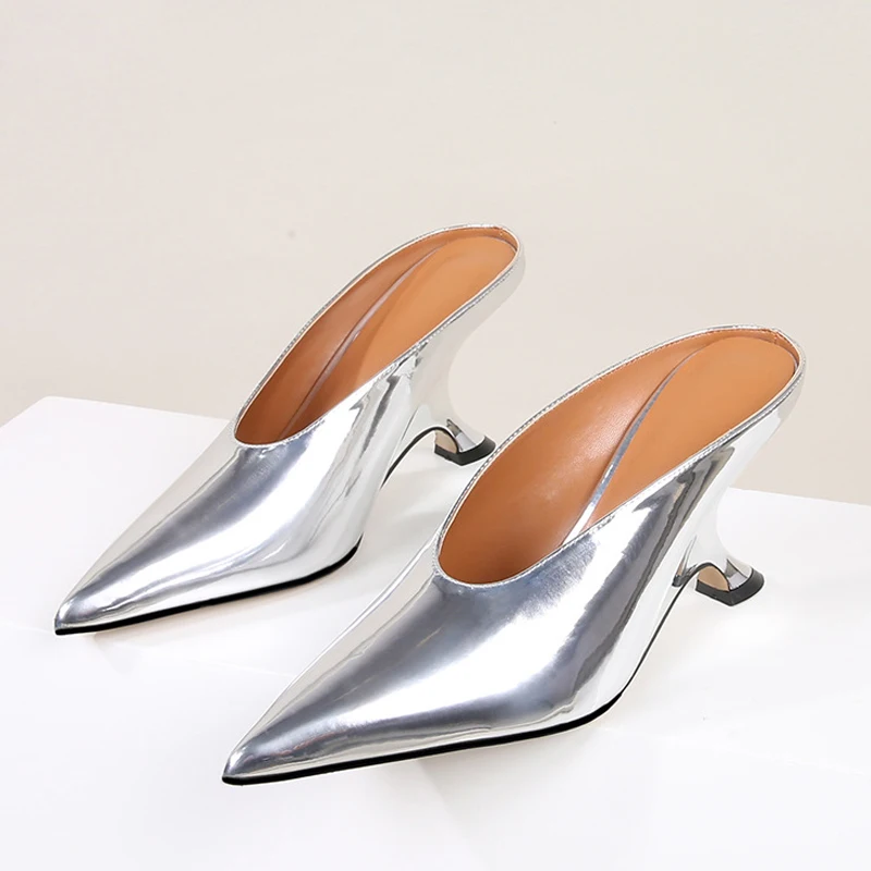 Toe Pointed Eilyken Women Slippers Shoes Designer Shallow Wedges High Heels Banquet Mule atos New De Mujer 46f4 784d