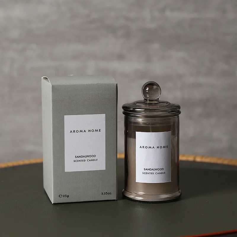 Ins Style Vintage Glass Jar Scented Candle Essential Oils Soy Wax Candle Aromatherapy Home Decoration Birthday Xmas GiftXJ240730