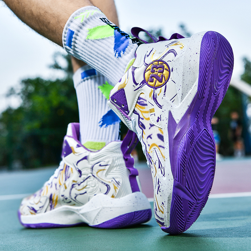 Non-slip basketball shoes for men friction with sound shock absorbing youth sports shoes for students practical training shoes