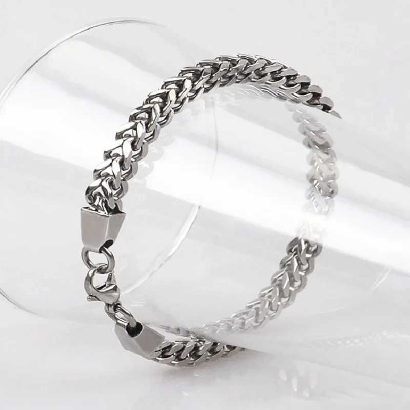 316L stainless steel Cuban chain bracelet for men Figaro for women vintage metal Viking Kpop Pulseras Emo cute luxury jewelry giftW240730