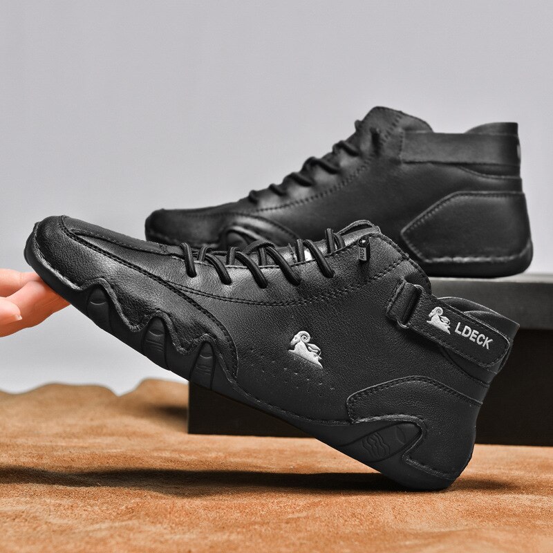 Men Boots Casual Motorcycle Winter Shoes 2023 Waterproof High Top Sneakers Luxury Footwear 527