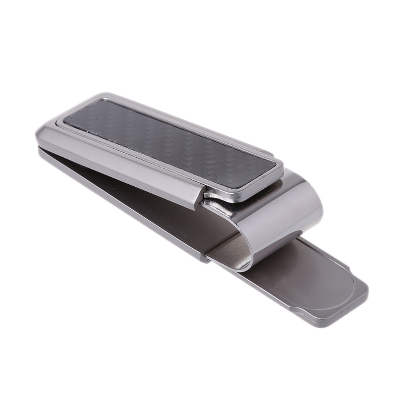 Men's Business Wallet Stainless Steel Carbon Fiber Money Clip Credit Card Holder