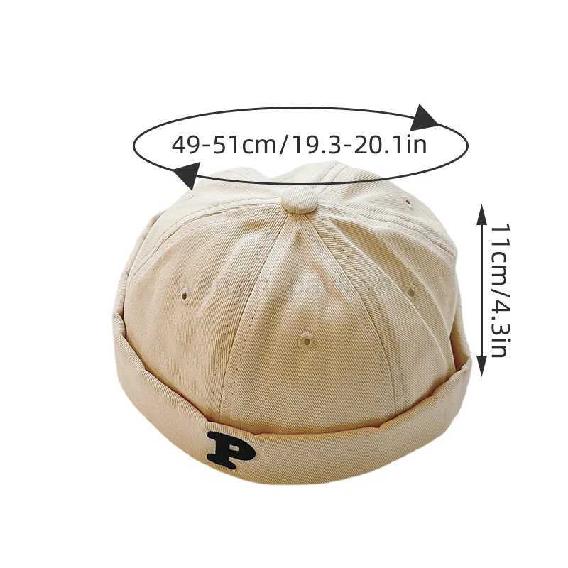 Vintage Letters Embroidered Baby Brimless Hat Spring Kids Boys Girls Hip Hop Docker Cap Adjustable Children Beanie HatsXJ240730