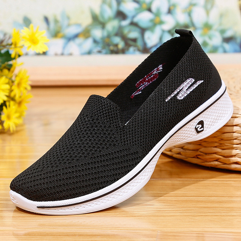 Knitted Women Fashion Shoes Flats Ladies Loafers Breathable Casual Sports Shoes Walking Shoes Yoga Shoes Zapatos De Mujer