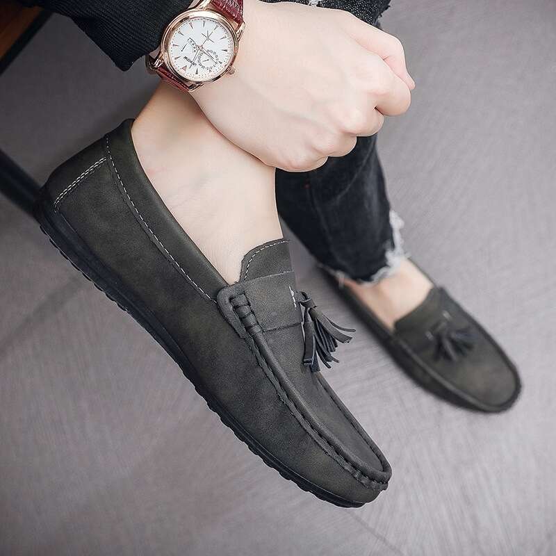 S Free Ddmysports Shoping Casual Single Leather Men Low Top Set Feet Tassel Trendy One Step Driving Shoes Outdoor hoping ingle et tep hoes
