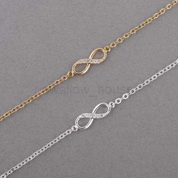 Kinitial Hot Infinity Number 8-Chain Bracelet CZ Infinity Bracelet Mens Friendship Bracelet Bohemian Charm JewelryW240730