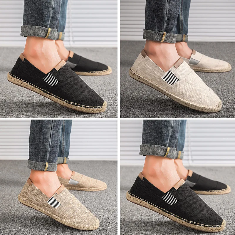 High Quality Mens Male Breathable Canvas Casual Shoes Chinese Fashion Soft Slip on Espadrilles for Men Loafers 1283