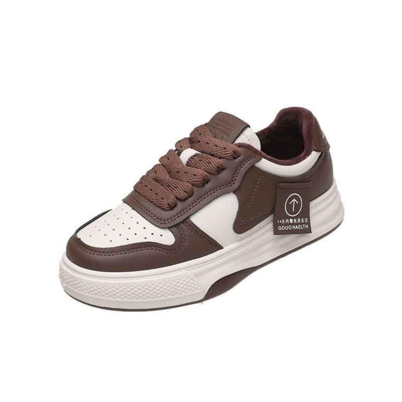 New Sneakers Muffin Thick Bottom Khaki Black White Color Matching Fashion Women's Casual Sports Shoes 2023 fedc