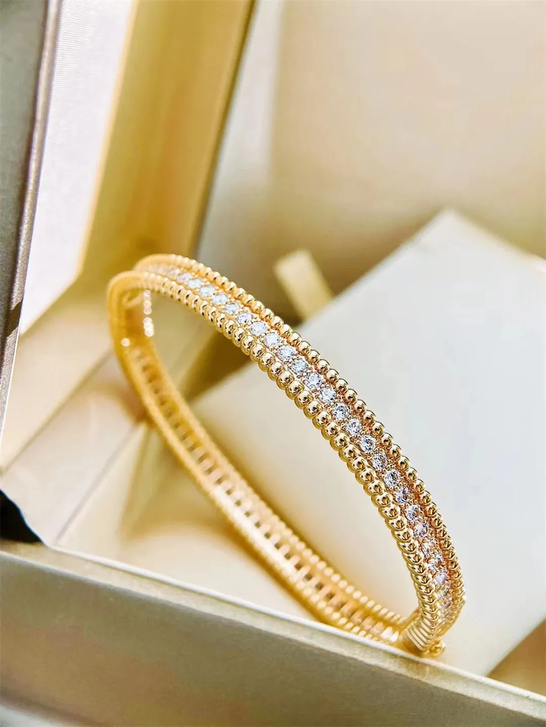 Jewelry Clover Bangle 925 Silver 18K Gold Plated Crystal Diamond Bracelet for Women Four Leaf Clover Jewelry Gift Z250910