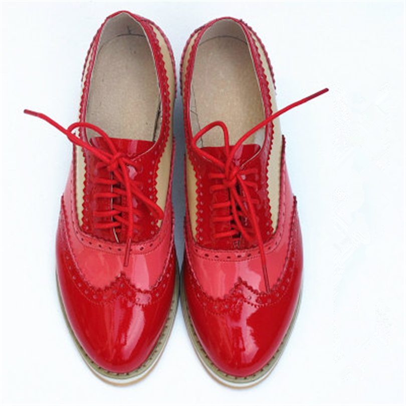 Women's Flats Oxford Shoes Woman Genuine Leather Sneakers Ladies Brogues Vintage Casual Oxfords Shoes For Women Footwear