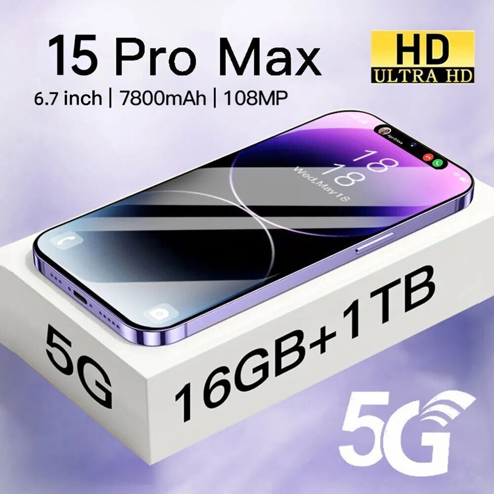 Brand New i 15 Pro Max With Large Screen And Dual SIM, All Colors Available