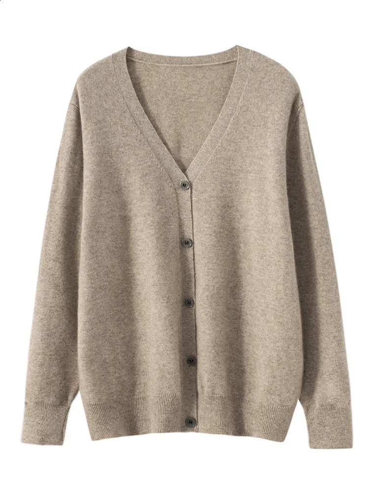 Mens Vneck cardigan smart casual sweater made of 100% Merino wool knitted fabric highquality soft and comfortable outerwear Spring Autumn Korean style