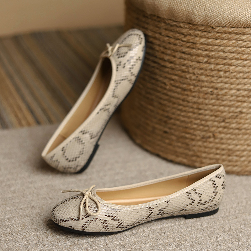Classic Round Toe Bowtie Flats Woman Foldable Roll-Up Shoes Pocket Loafers Serpentine/Sequins Ballerinas Ladies Dress Mocasines