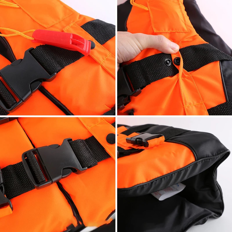 Outdoor Adult Swimming Life Jacket Adjustable Buoyancy Survival Suit Polyester Children Life Vest With Whistle 240726