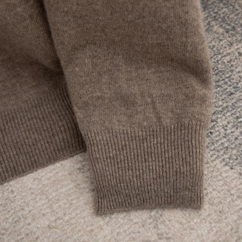100% Merino wool mens Crewneck skydiving autumnwinter warm line ready sweater business casual basic knitted top 240824