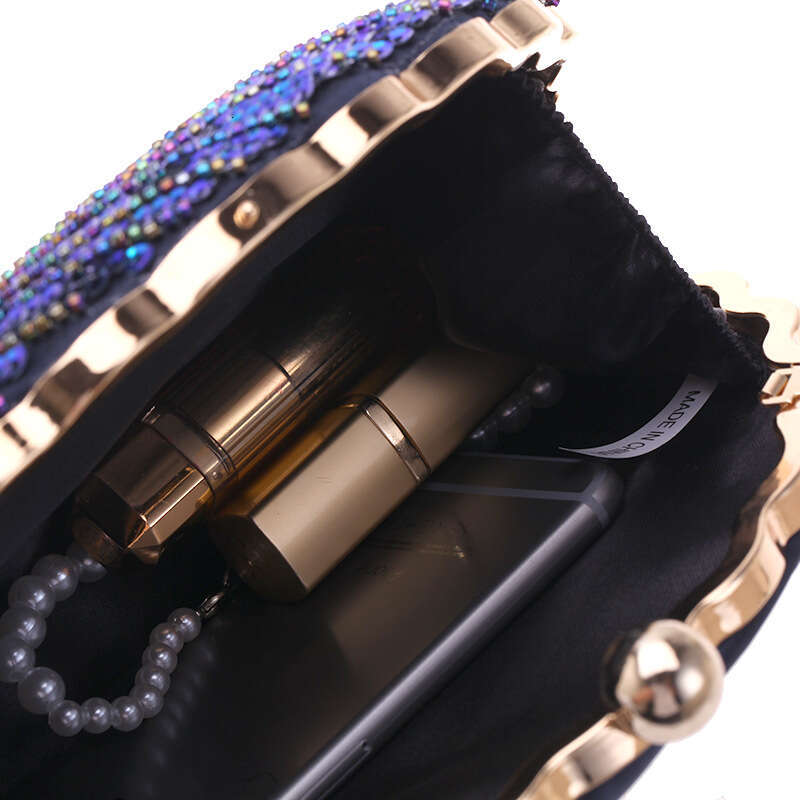 2025 NEW Pea Green Evening Bag Women Glitter Gradient Sequins Beading Handbag Fashion Oval Party Dress Purse Bridal Wedding Clutches original design