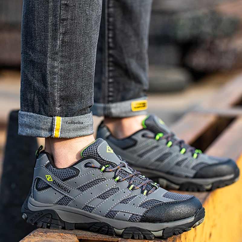 New Men Construction Breathable Mesh Sneakers Anti-Puncture Work Boots Man Steel Toe Safety Quality Shoes Footwear 31Fd