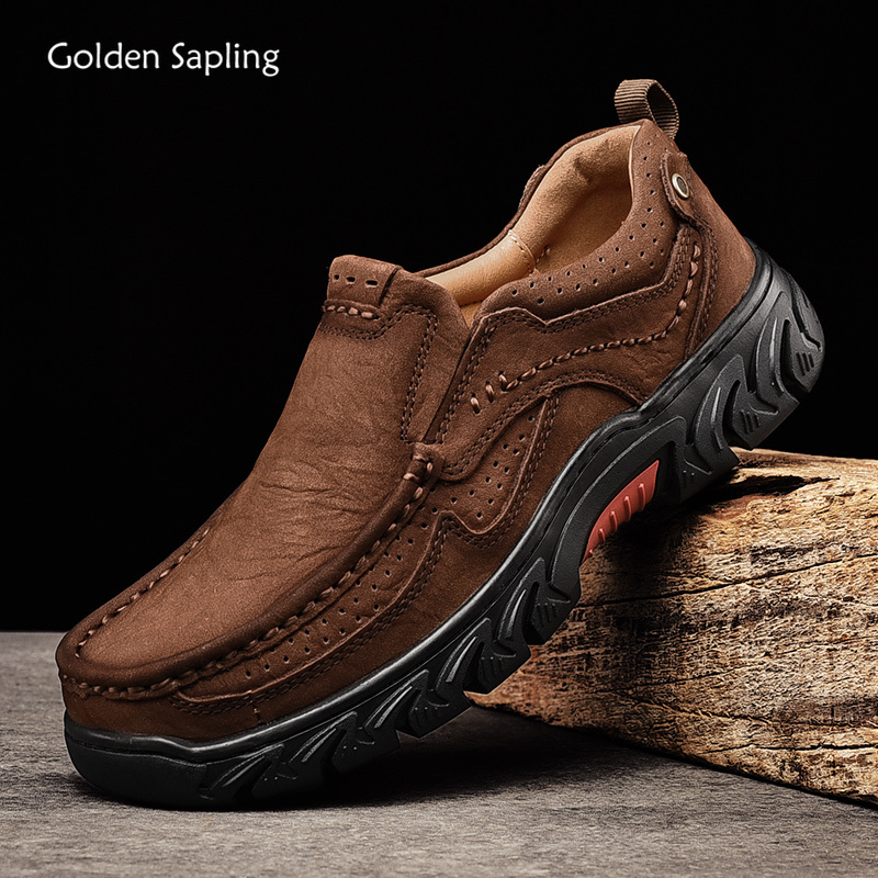 Golden Sapling Man Loafers Genuine Leather Outdoor Shoes Fashion Leisure Flats Leisure Work Loafers Men's Casual Shoe Moccasins