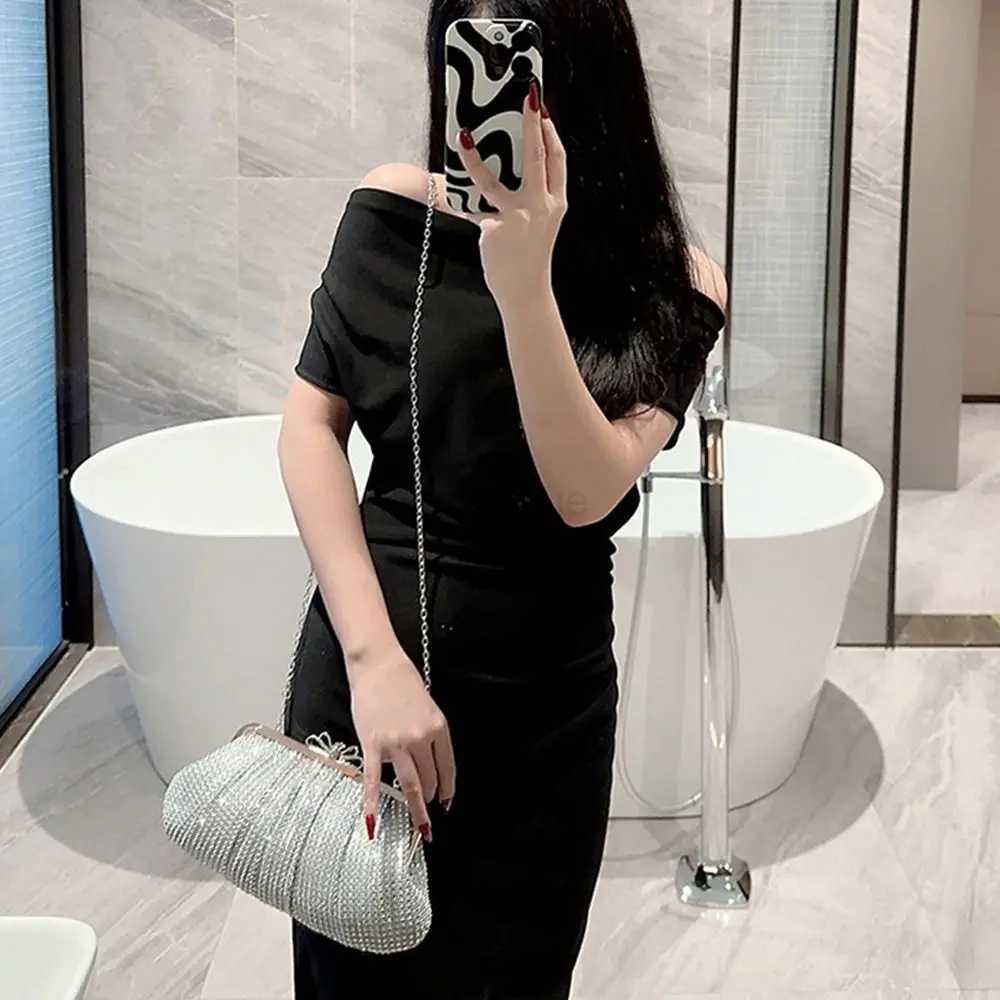 Chain Evening Bag Fashion Sparkling Rhinestone Banquet Clutch Handbags Wedding PartyXJ240730