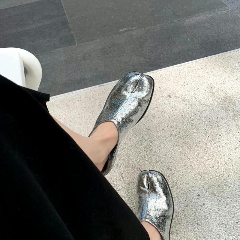 Autumn Women Flats Genuine Leather Split Toe Loafers Oxfords Female Slippers Ladies Fashion Ninja Vintage Casual Cozy Soft Shoes