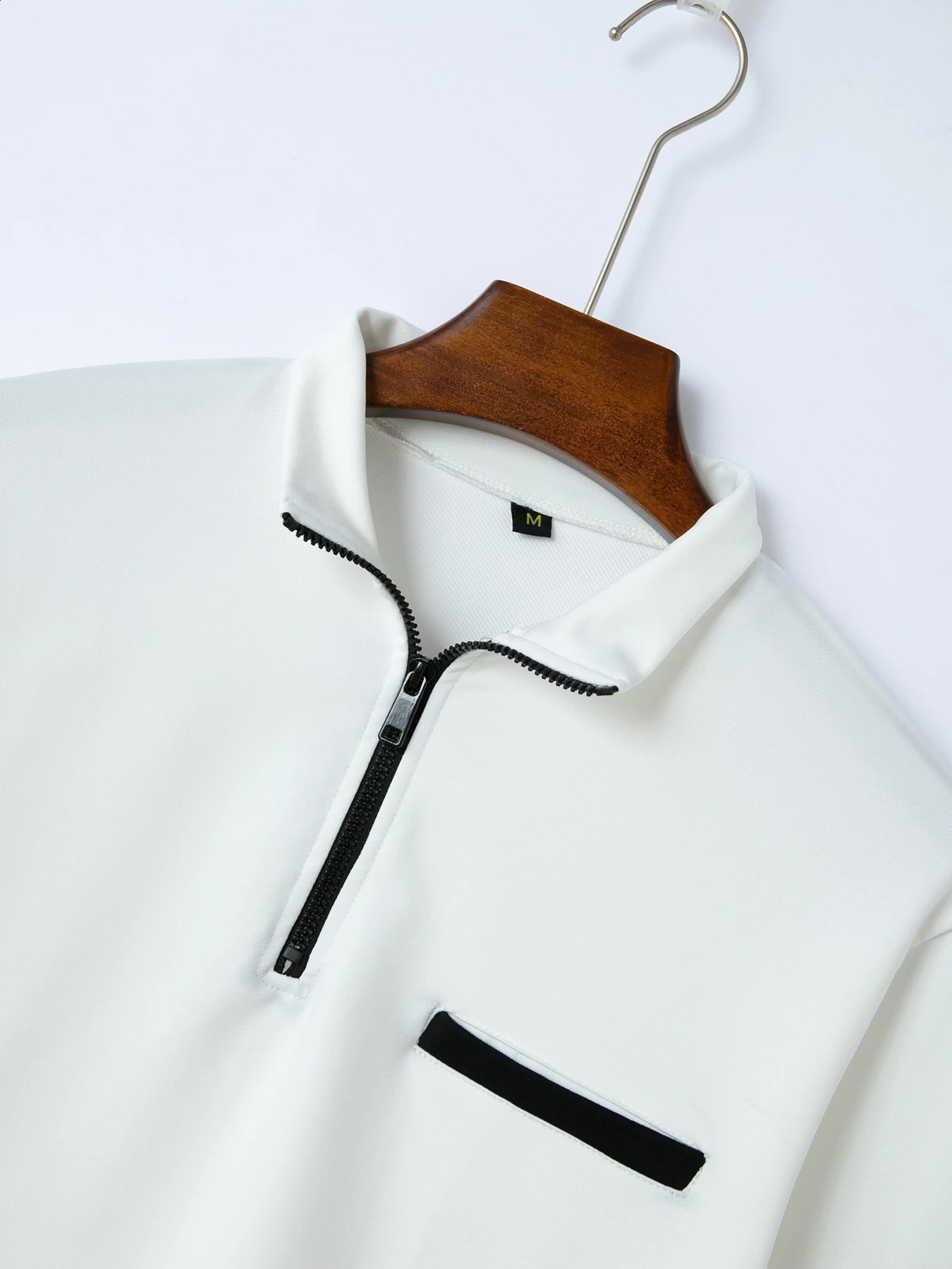 SpringFall POLO Shirt Arm Zipper Mens Sport Smooth Warm polo shirt 240807