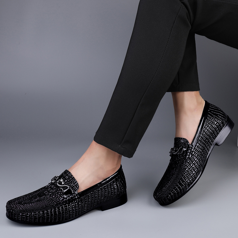 Luxury Brand Men Genuine Luxury Fashion Loafers Casual Leather Business Dress Shoes Men Social Shoe Male Wedding Walking Shoes