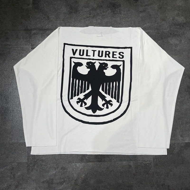 Men's T Shirts Designer Oversized Printed T-shirt Casual Harajuku KanyeDouble Headed Eagle Print Loose Hip Hop Long Sleeve T-shirt for Men