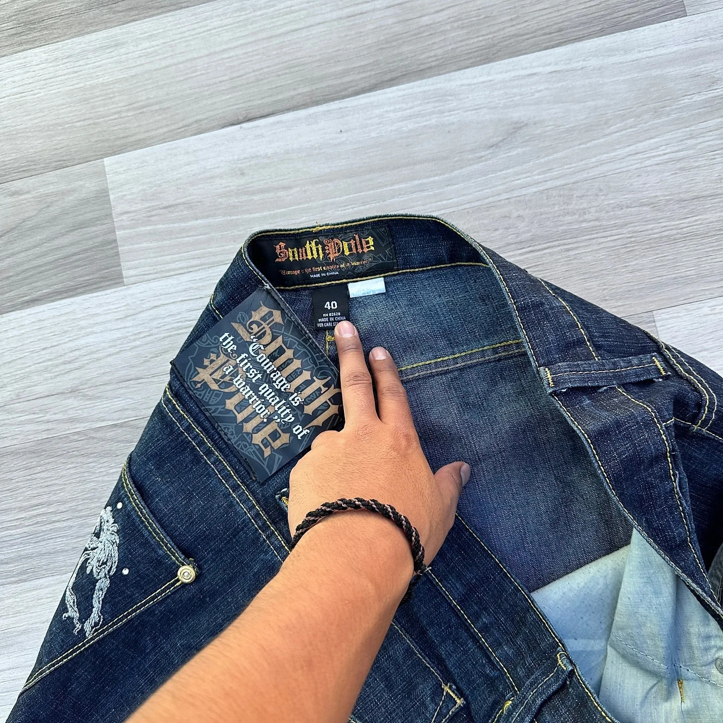 American Fashion Pattern Embroidery Straight Jeans Women Y2K Harajuku Casual Loose Joker Wide-leg Pants Couple Punk Jeans 240806