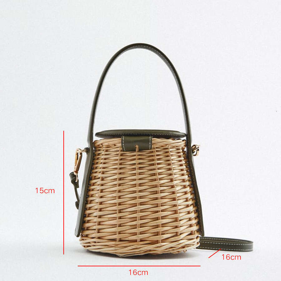 Bohemian Female Handmade Rattan Tote Women's Commuter Handbag Drowstring Straw Beach Bag Summer Woven Bucket Crossbody Shoulder Bags 4