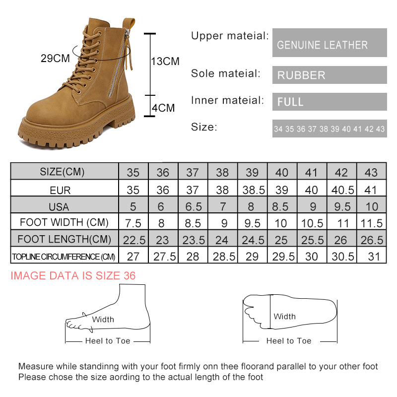 Ankle AIYUQI Fur 2024 New Large Size British Style Boots Genuine Leather Platform Non Slip Booties Women beb7