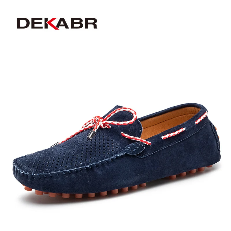 DEKABR Size 38~47 Genuine Leather Loafers Hot Sale Driving Fashion Casual Shoes Original Design Summer Flats Moccasins Men c353
