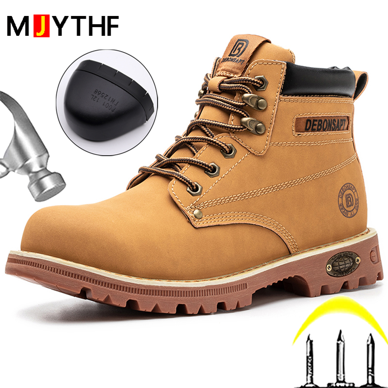 Indestructible Safety Steel Toe Work Boots - Men's Anti-smash Puncture hot Proof Waterproof Leather Shoes
