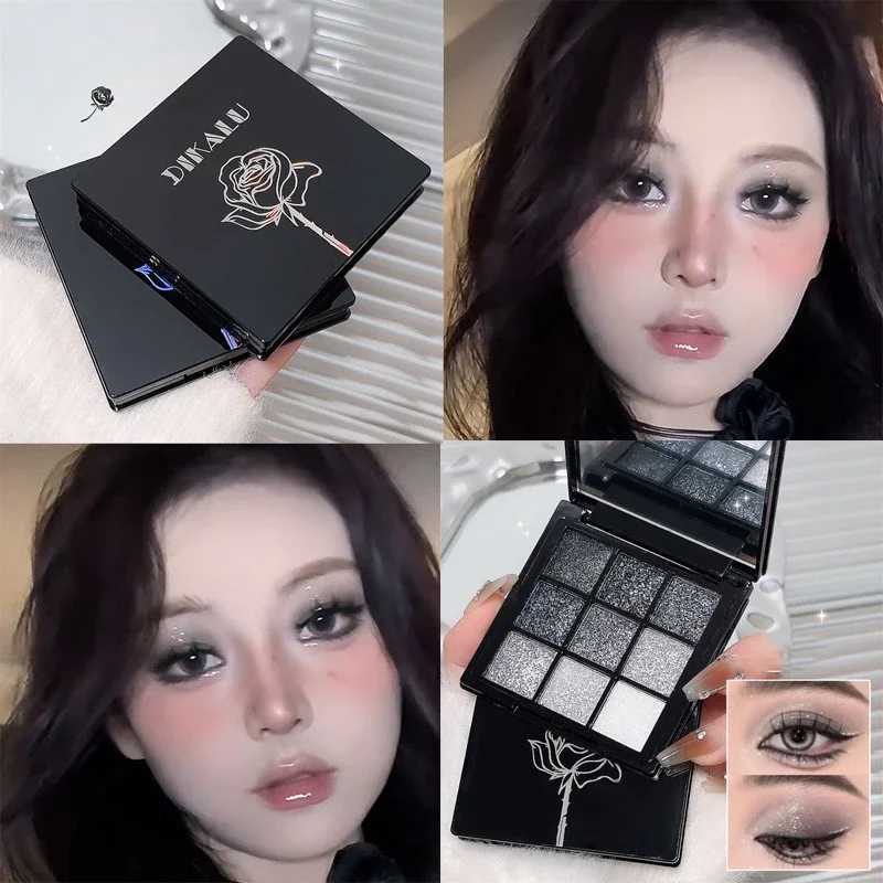 Punk Smoked Black Gray 9 Color Eyeshadow Makeup Palette Dark Color Pressed Glitter for Eyes Shadow Pigment Powder CosmeticsXJ250520